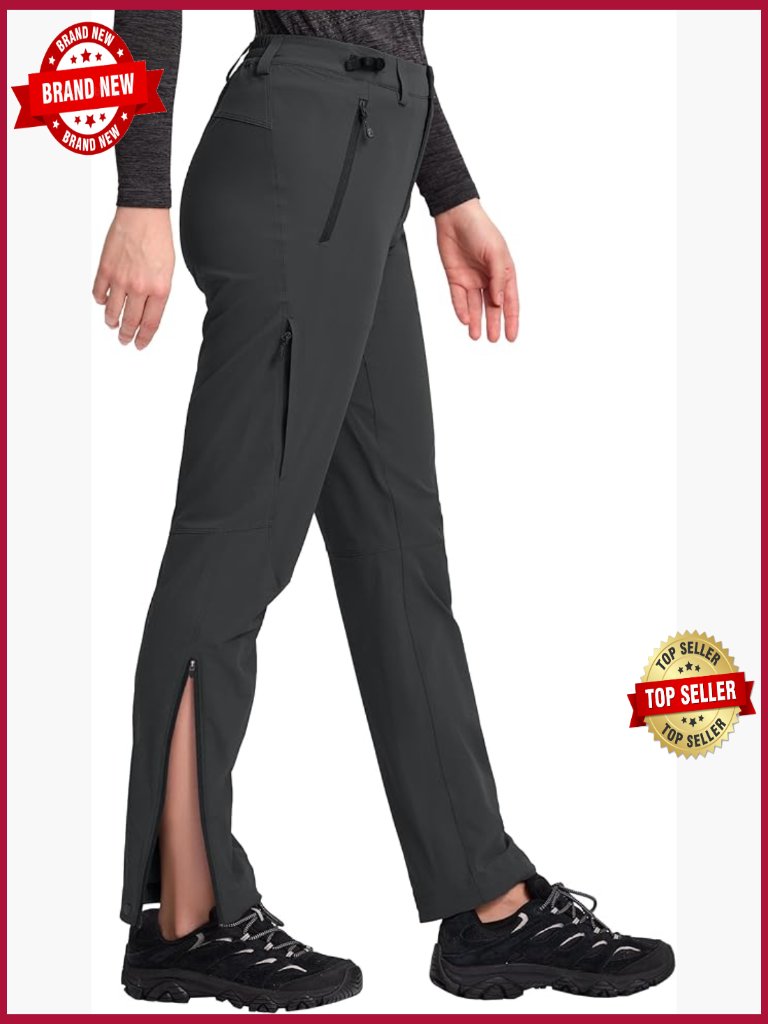 Lightweight Quick Dry Stretch Cargo Hiking Pants With Ankle Zippers For Travel